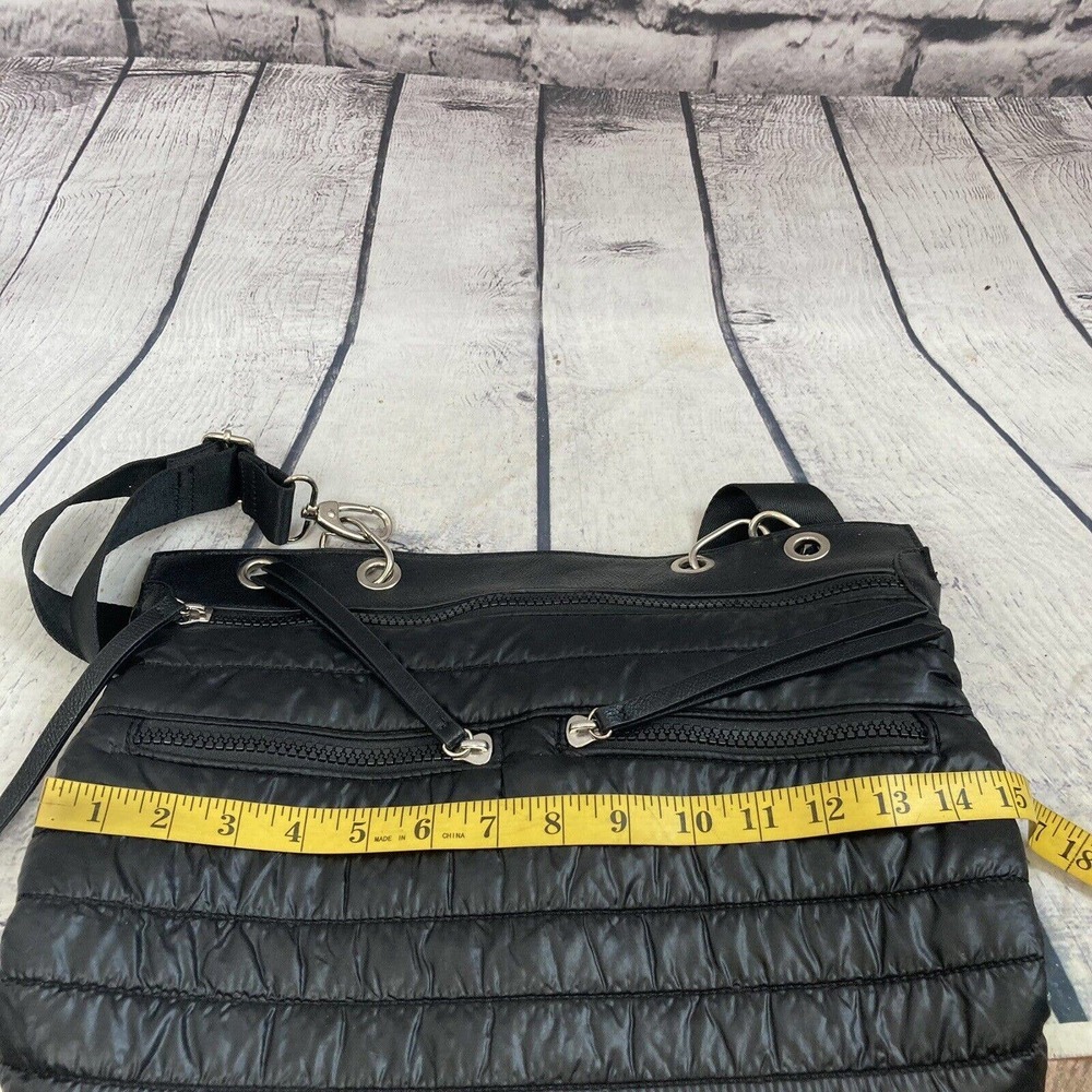 Sondra Roberts Squared Crossbody Quilted Black Handbag Medium Adjustable Strap - Picture 2 of 14